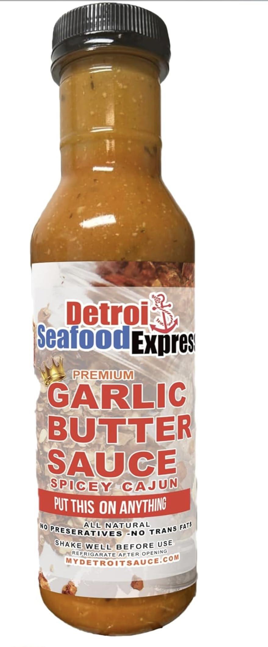 Detroit Seafood Express Garlic Butter Sauce Spicy Cajun bottle