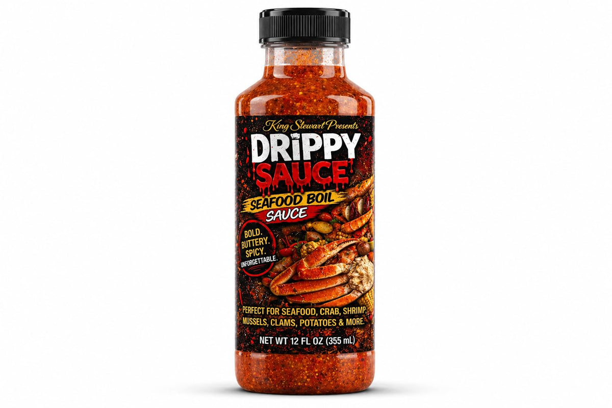 Drippy Sauce Spicy Cajun Butter Seafood Boil Sauce bottle