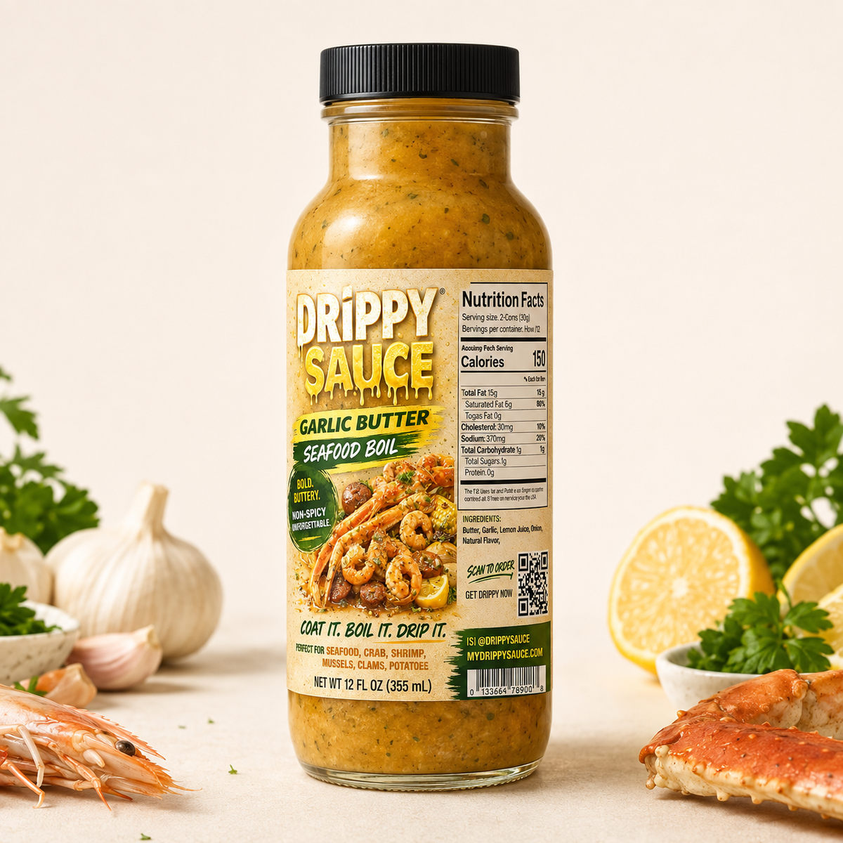 Drippy Sauce Garlic Butter Seafood Boil Sauce bottle