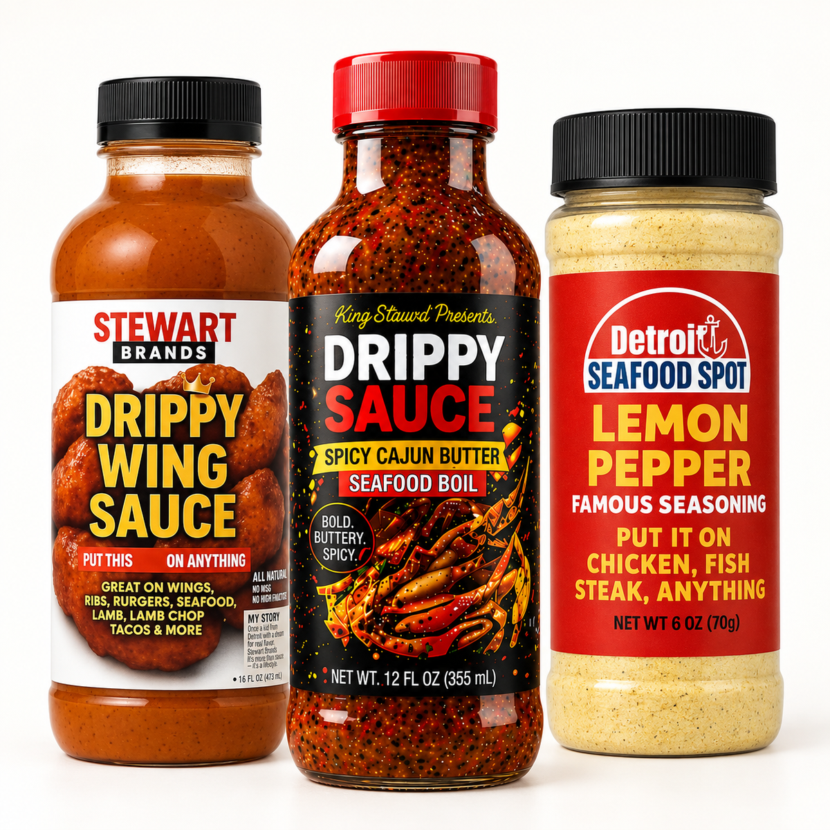 Drippy Sauce mixed variety 3-bottle pack