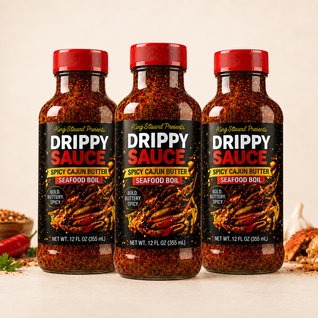 Drippy Sauce Spicy Cajun Butter Seafood Boil 3-bottle pack