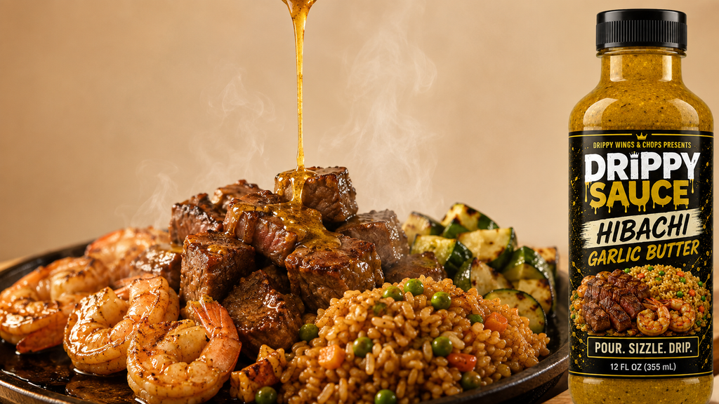 Hibachi dinner with garlic butter sauce