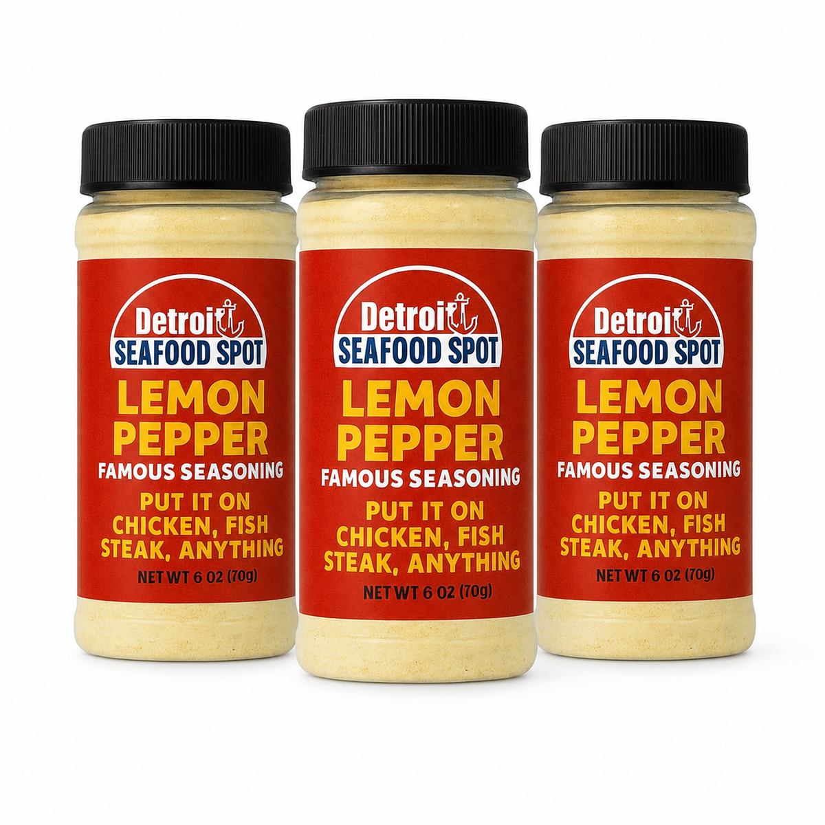 Detroit Seafood Spot Lemon Pepper seasoning 3-bottle value pack